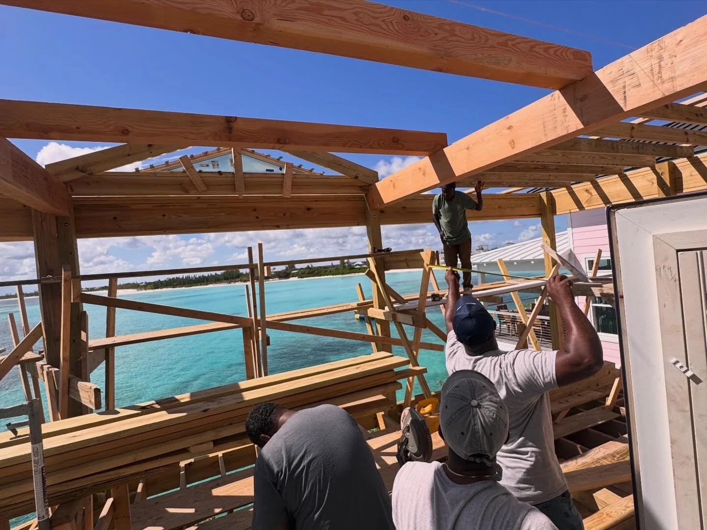 Oceanfront framing by Divine Construction