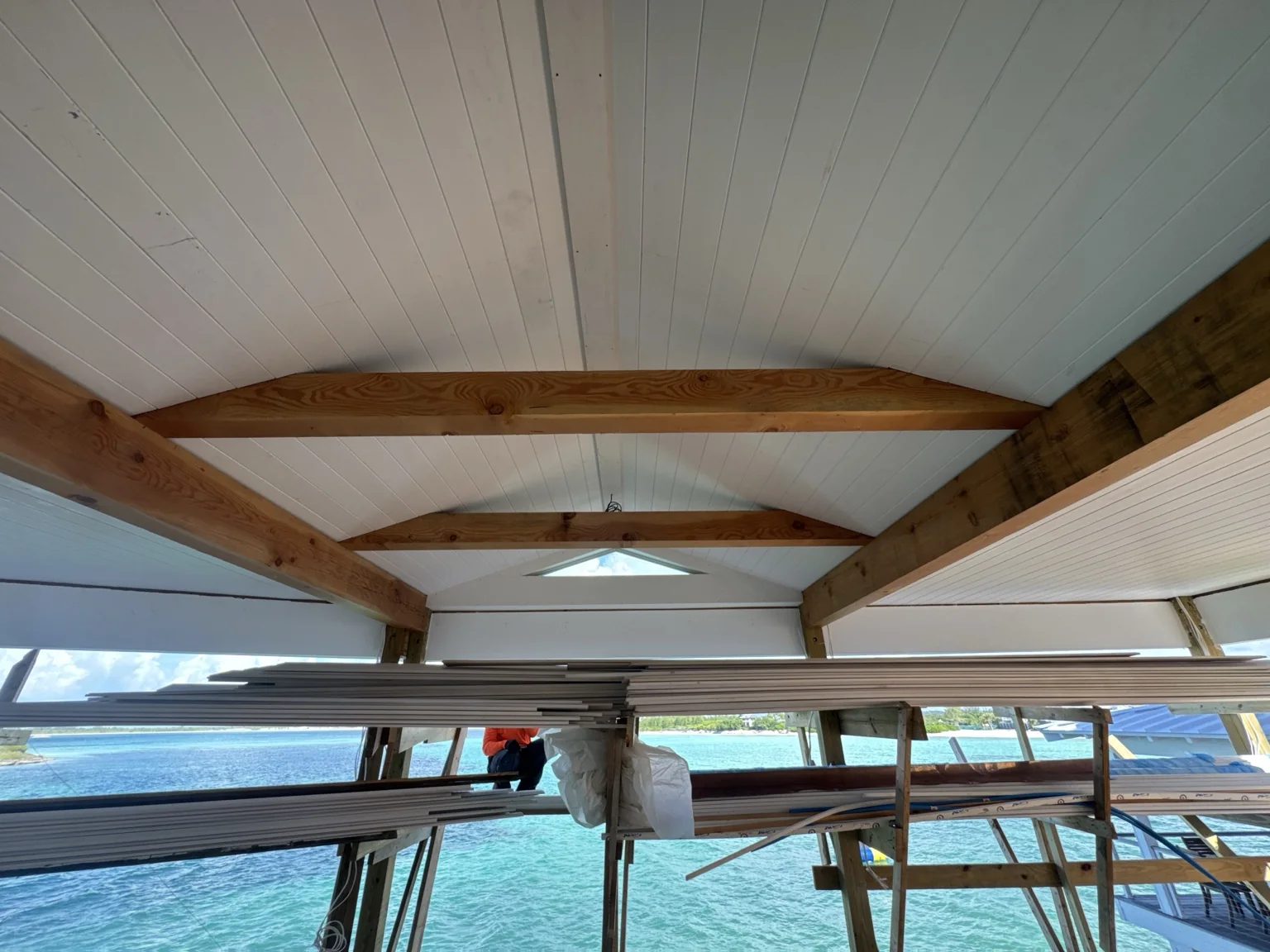 Wood feature ceiling